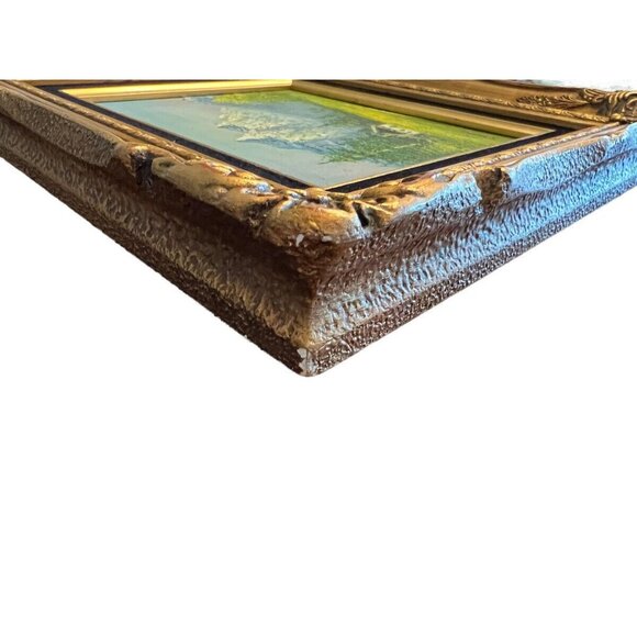 Vintage Oil Painting Signed E Evans Original Frame Vintage Untitled of Landscape - Picture 9 of 10